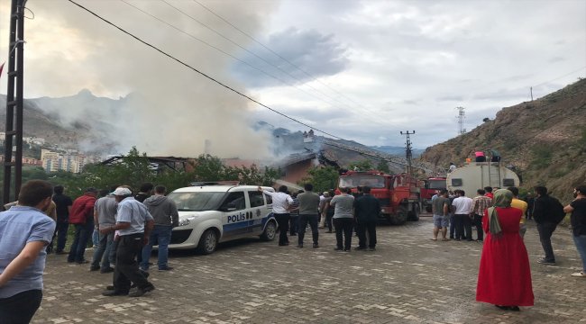 Yusufeli'de ev yangını