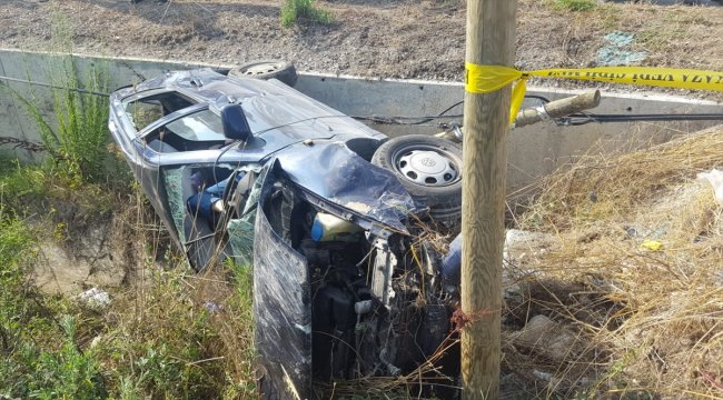 Samsun'da otomobil sulama kanalına devrildi: 1 ölü