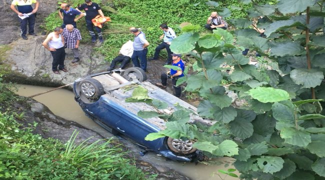 Rize'de otomobil dereye yuvarlandı: 1 ölü