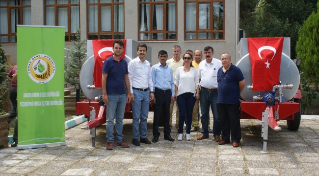 Vezirköprü'deki orman köylerine yangına müdahale tankeri verildi