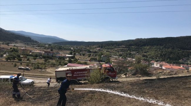 Azdavay'da ot yangını