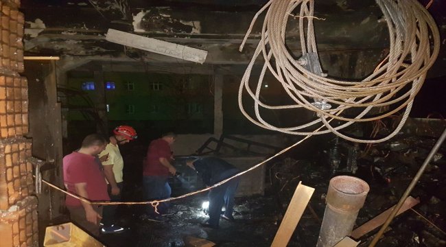 Rize'de depoda yangın