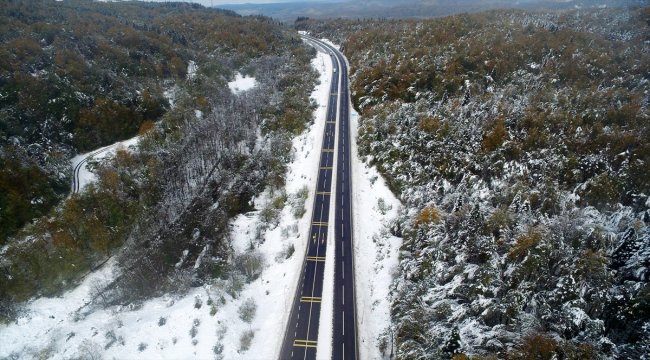 Bolu Dağı'nda kar manzarası