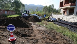 Gülyalı'da kanalizasyon hattı çalışmaları