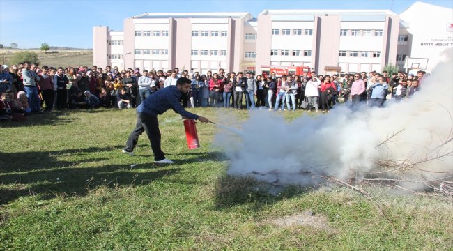 Havza Meslek Yüksekokulunda yangın tatbikatı