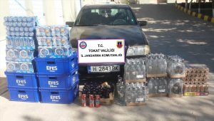 Tokat'ta kaçak sigara ve içki operasyonu