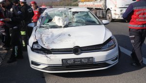 Anadolu Otoyolu'nda trafik kazası:1 yaralı