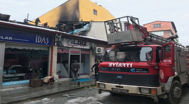 Bayburt'ta iş yeri yangını: 1 yaralı
