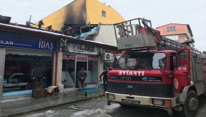 Bayburt'ta iş yeri yangını: 1 yaralı