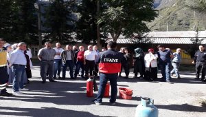 Doğankent'te deprem ve yangın eğitimi
