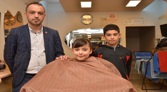 Lösemili çocuklar için saçlarını bağışladı