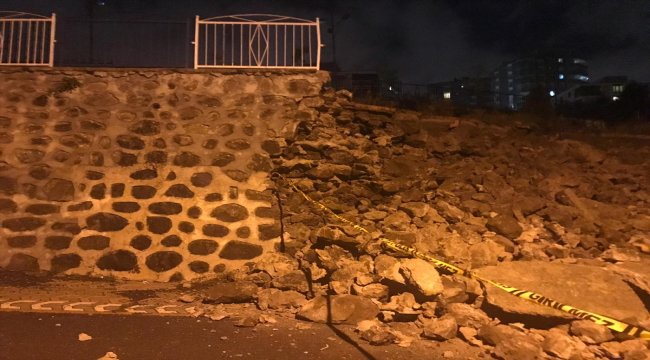 Samsun'da istinat duvarı çöktü