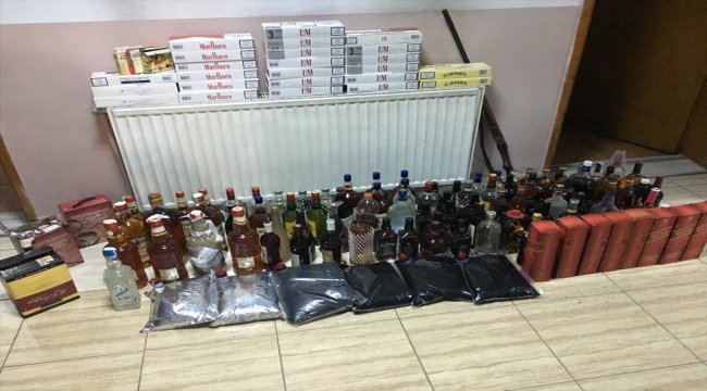Zonguldak'ta kaçak içki ve sigara operasyonu
