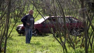 Direksiyonda uyuyunca fındık bahçesine girdi