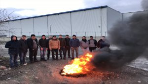 Karabük'te fabrika işçilerinden eylem