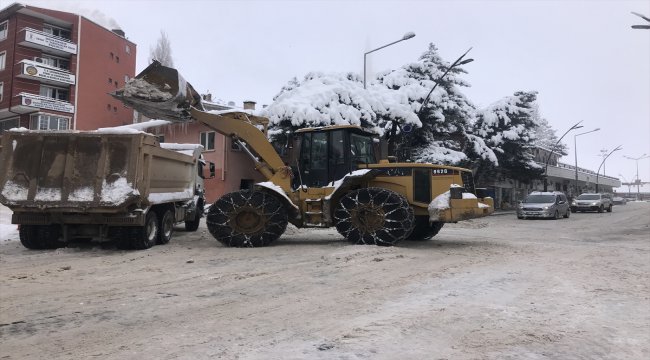 Şebinkarahisar'da kar temizleme çalışmaları başladı