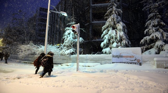 Tokat'ta kar yağışı ulaşımı aksattı