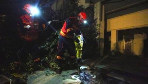 Düzce'de akşam karanlığında deprem tatbikatı