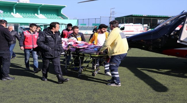 Ambulans helikopter solunum hastası için havalandı