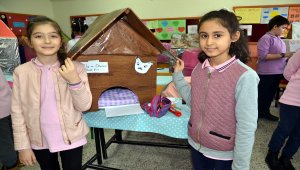 Minik öğrencilerden sokaktaki hayvanlar için yuva