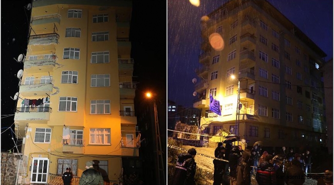 Rize'de 8 katlı bina tahliye edildi