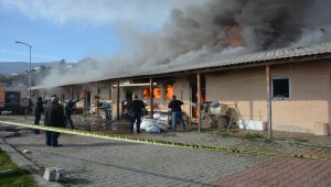 Sinop'ta balık satış mağazalarında yangın