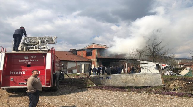 Düzce'de atölye yangını