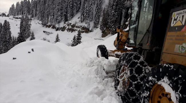 Giresun yaylalarında kar mücadelesi