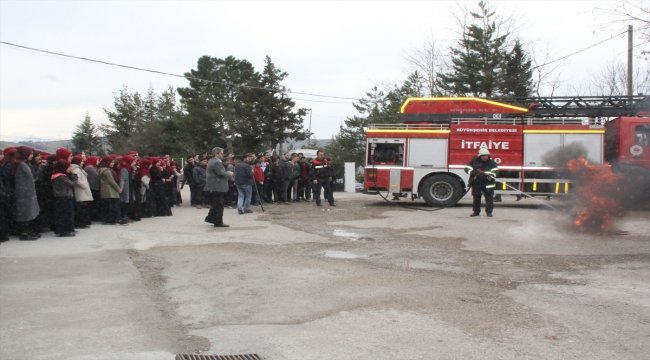 Havza'da lisede yangın tatbikatı