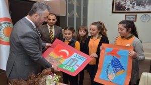 Öğrencilerden Belediye Başkanı Topaloğlu'na ziyaret