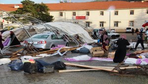 Amasya'da kermes çadırı rüzgar nedeniyle yıkıldı: 4 yaralı