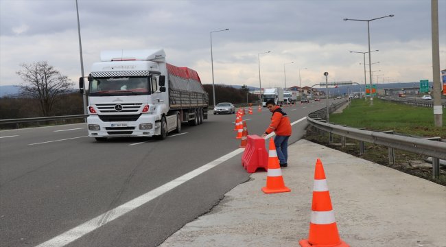 Anadolu Otoyolu'nda bakım çalışması