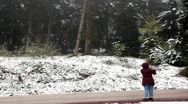 Bolu'da kar yağışı