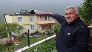 Ordu'da yıldırım isabet eden evde hasar oluştu