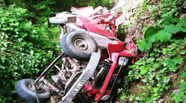 Şarampole devrilen kamyonetin sürücüsü öldü