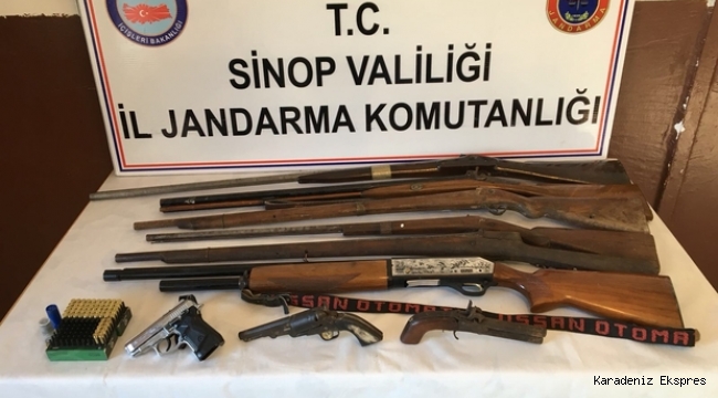 Sinop'ta ruhsatsız silah operasyonu: 6 gözaltı
