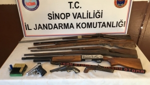 Sinop'ta ruhsatsız silah operasyonu: 6 gözaltı