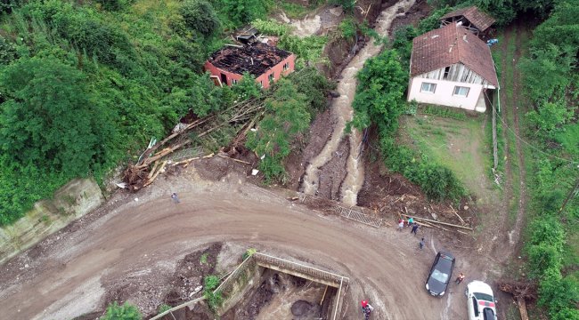 Düzce'deki sel bölgesi havadan görüntülendi