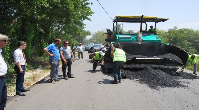 Alaplı'da sıcak asfalt çalışması