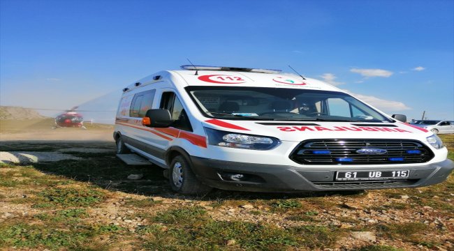 Ambulans helikopter akıma kapılan işçi için havalandı