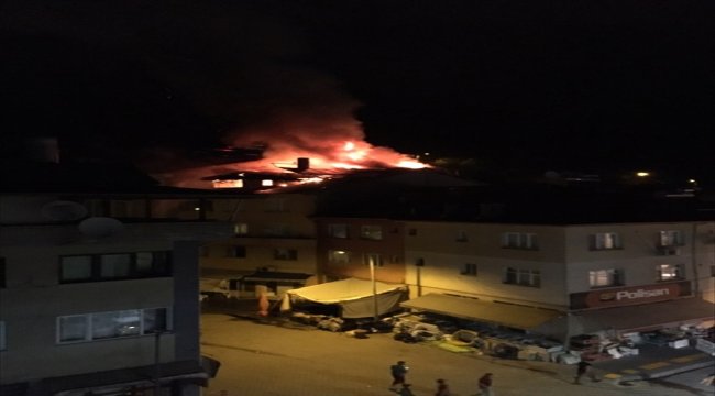 Bartın'da çatı yangını