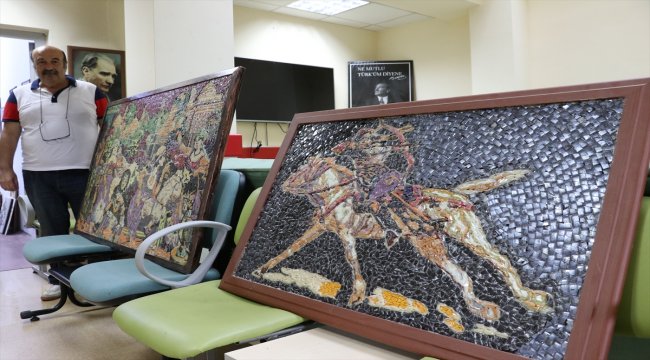 Cam parçalarını sanat eserine dönüştürüyor