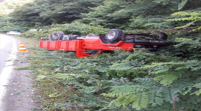 Fındık işçilerini taşıyan kamyonet devrildi: 4 yaralı