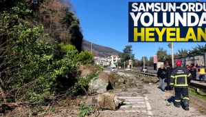 Samsun-Ordu yolunda heyelan meydana geldi