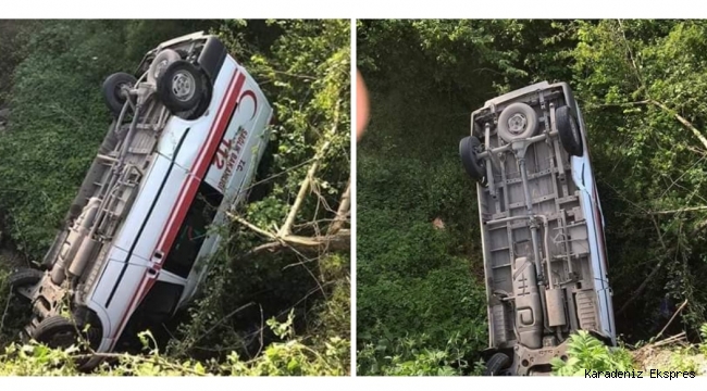 Ordu Korgan Tepelan arası Başköy Cami yanında ambulans kazası 