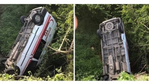 Ordu Korgan Tepelan arası Başköy Cami yanında ambulans kazası 