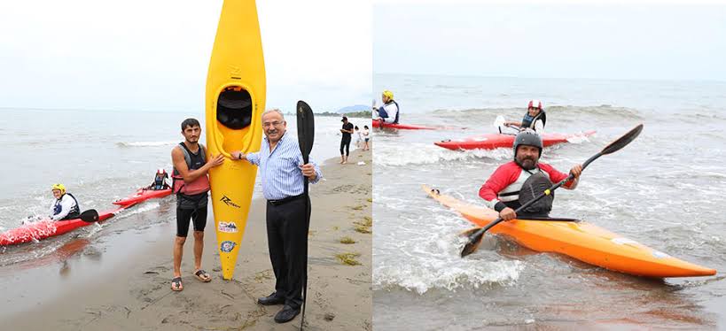Altınordu Akyazı plajında, kano ve yelken tesisi açıldı