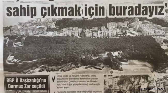 Ordu Büyük Şehir Belediye Meclisinin gündemi : Çamlık