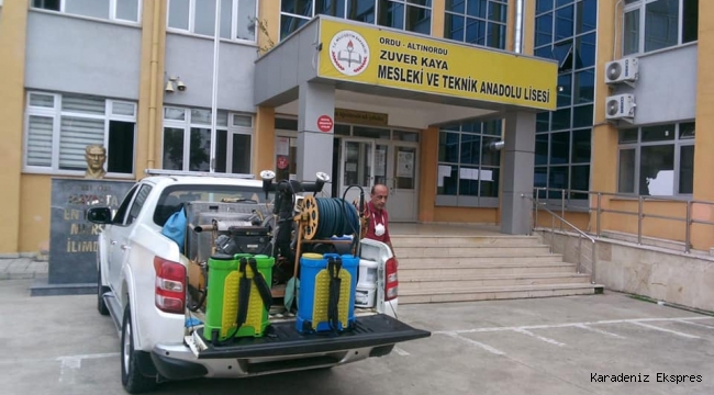 ORDU BÜYÜKŞEHİR BELEDİYESİ OKULLARI DEZENFEKTE ETTİ