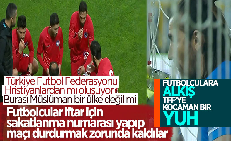 Giresunspor - Keçiörengücü maçında ezan okunduğunda oyun durdu. Oyuncular oruçlarını açtı